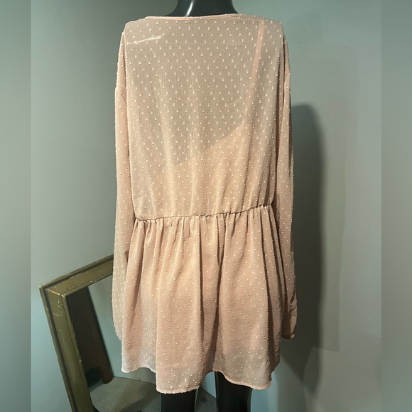 Blush Pink Torrid Plus Size Long Sleeve Blouse - Picture 2 of 3